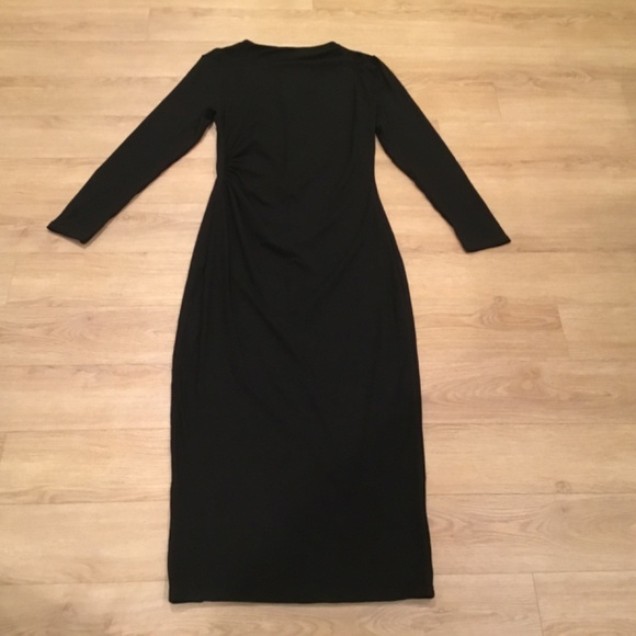 NWT BTFBM Black Long Sleeve Ruched Bodycon Maxi Dress Size Medium - Picture 8 of 10
